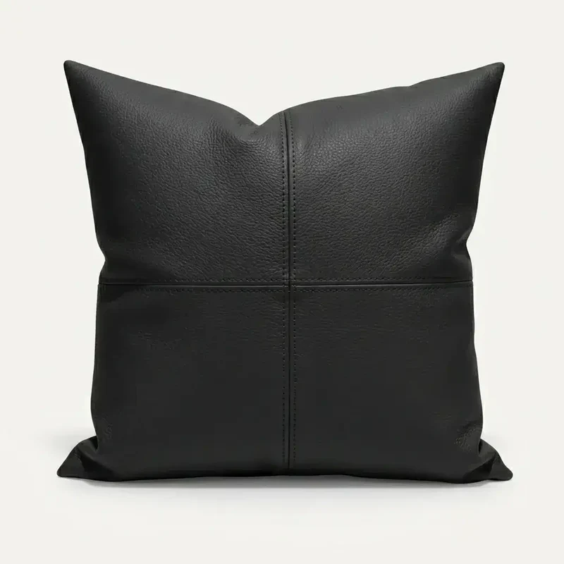 Kunstleder-Kissen 40x40 cm | Amarena Kalbsleder-Optik