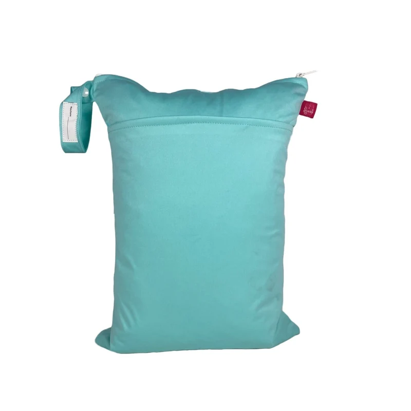 Großer unifarbener Wetbag „Cyan“ - personalisierbarer Nassbeutel für Urlaub, Sport & Kita