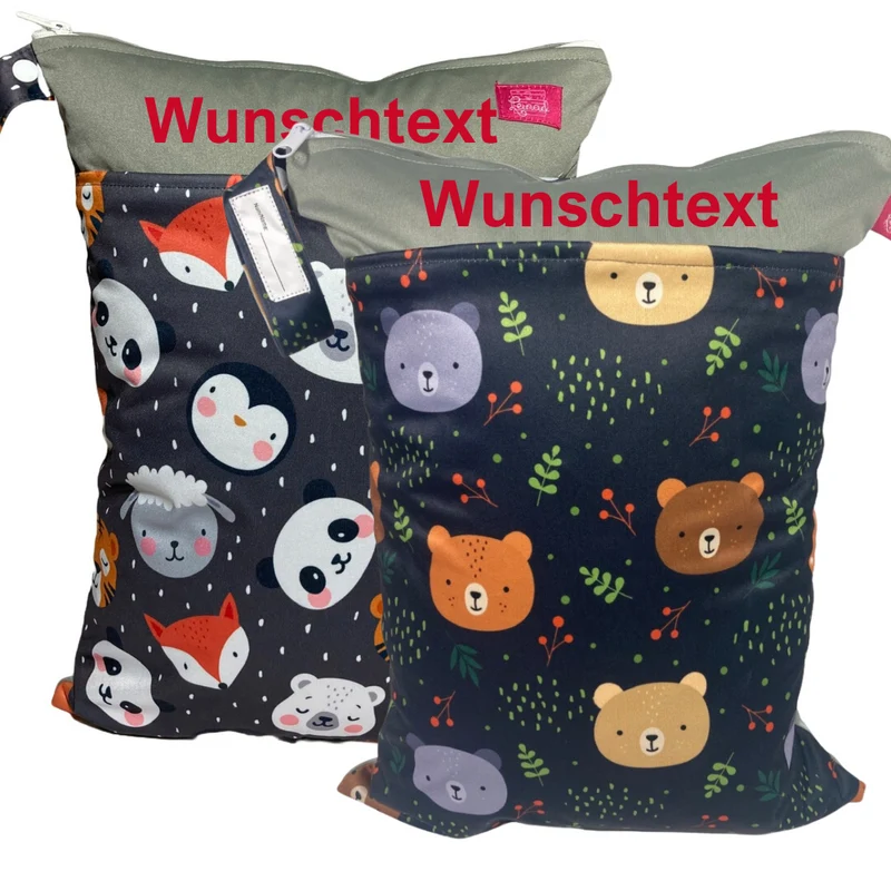 Kitastarterset „Bären & Tiere“ - Personalisierbare Wetbags