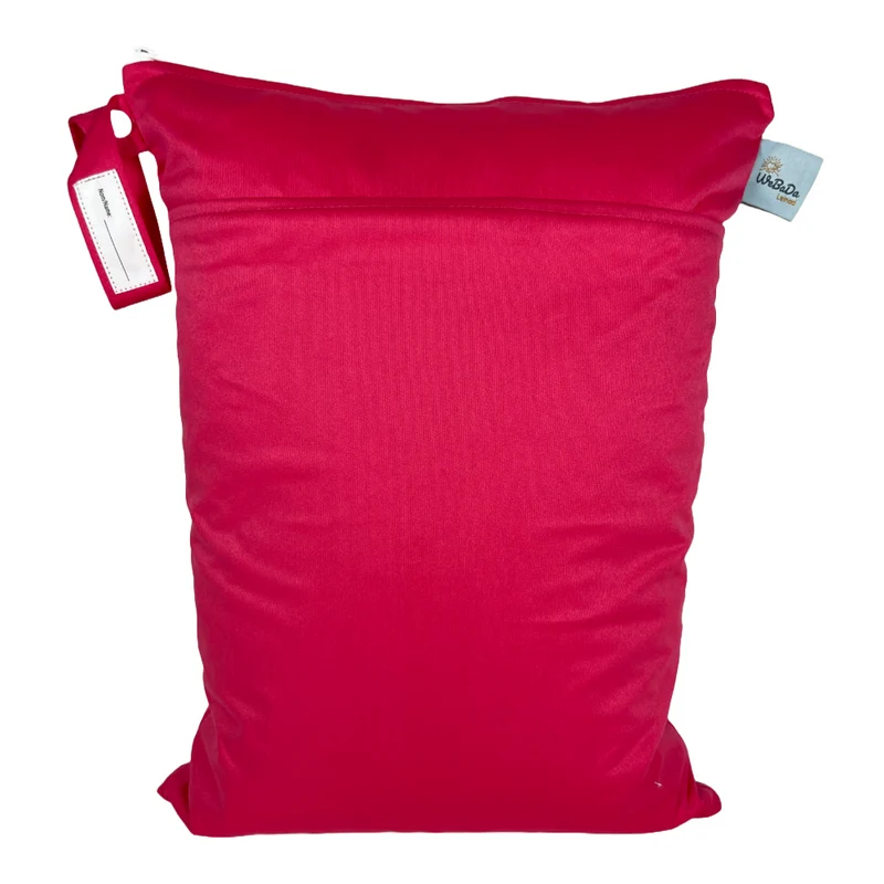 Großer unifarbener Wetbag „Pink“ - personalisierbarer Nassbeutel für Urlaub, Sport & Kita