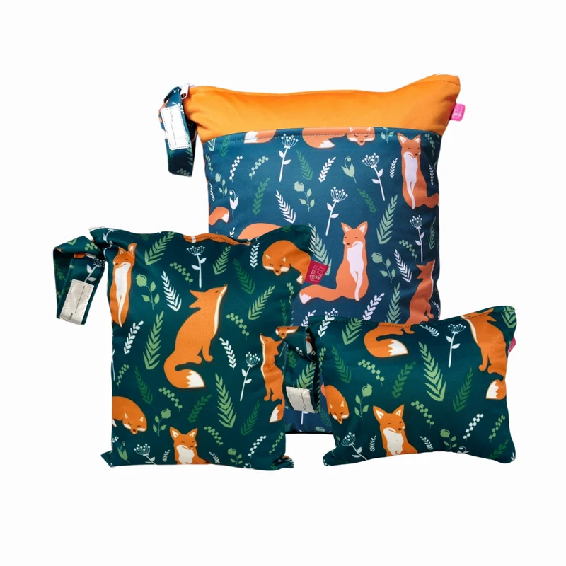 WETBAG SET „Füchse“ - geruchsdichte Wäschebeutel für Kita, Reise & Alltag