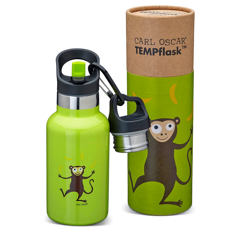 Kinder Trinkflasche aus Edelstahl, Carl Oscar, 350ml - Limette