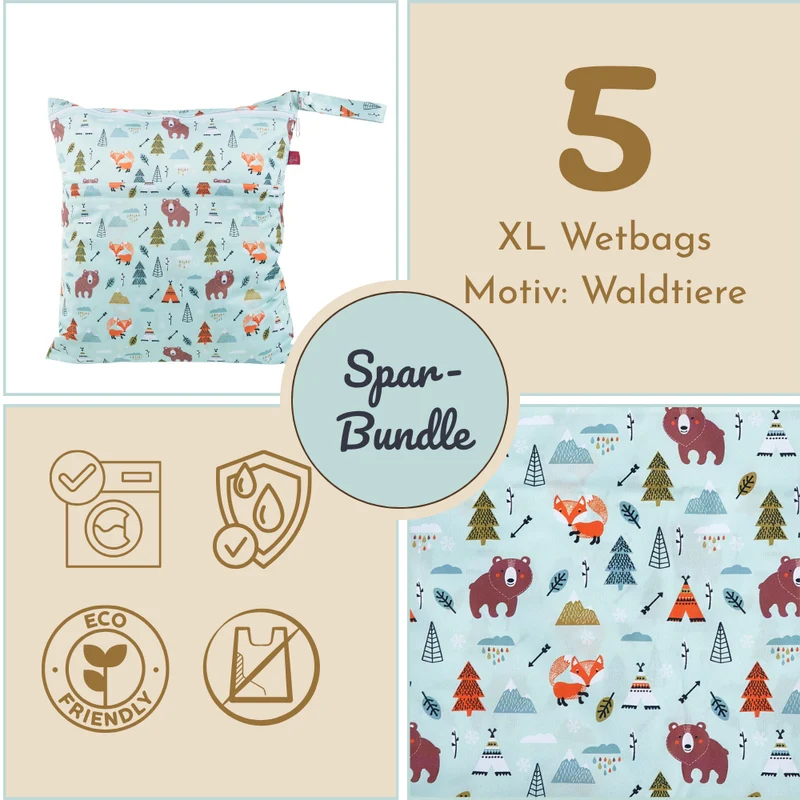 XL Wetbags - 5 Wäschesäcke im Set