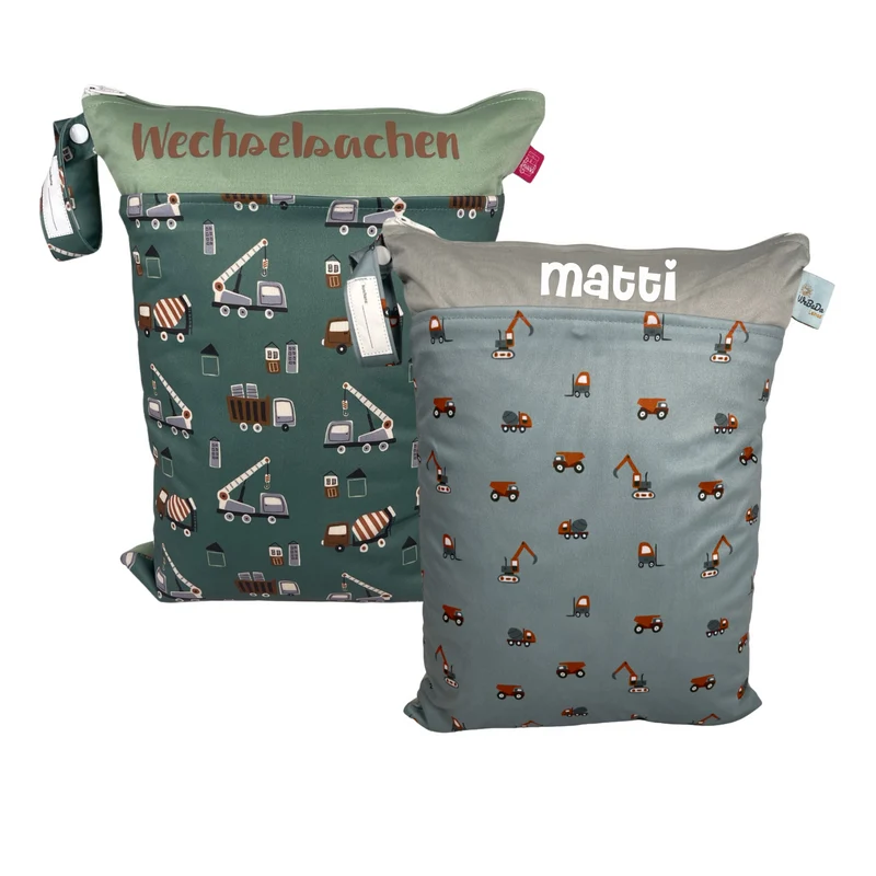 WETBAG mit NAMEN Set - Kitastarterset Baustelle