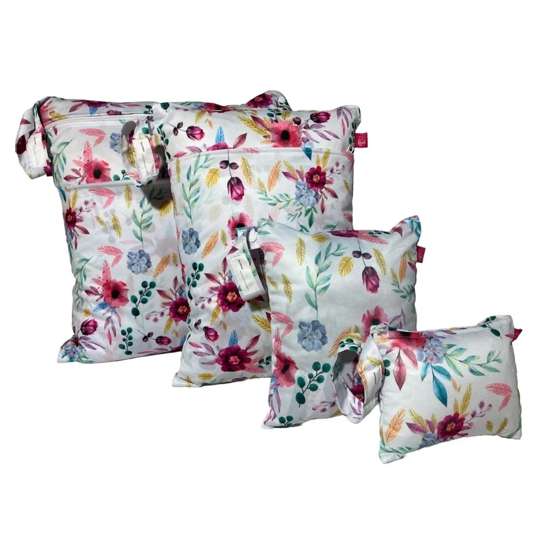 WETBAG SET „Blüten“ - Vier Hygienetaschen in verschiedenen Größen für Kita & zu Hause