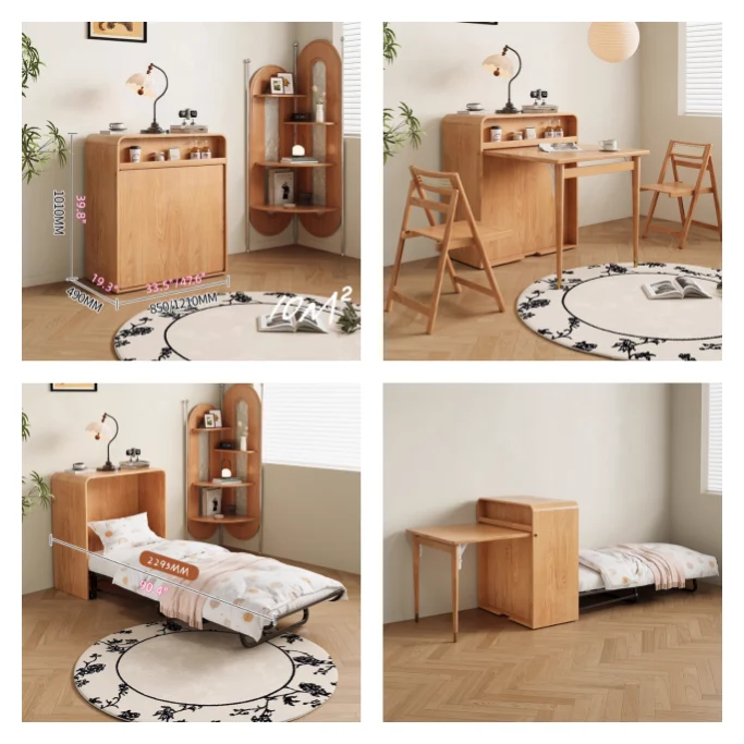 Platzsparender 3-in-1-Klappschreibtisch mit verstecktem Bett