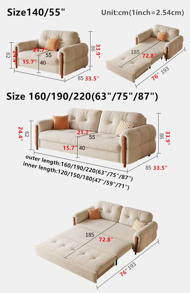 Kratzfestes Schlafsofa aus Flanellstoff mit Stauraum darunter