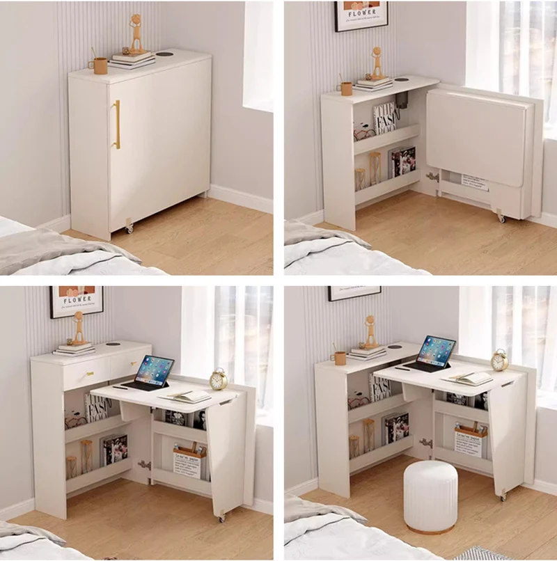 Klappbarer Eckschrank-Schreibtisch