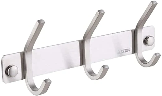 Wandgarderobe aus Edelstahl mit 3-5 Haken