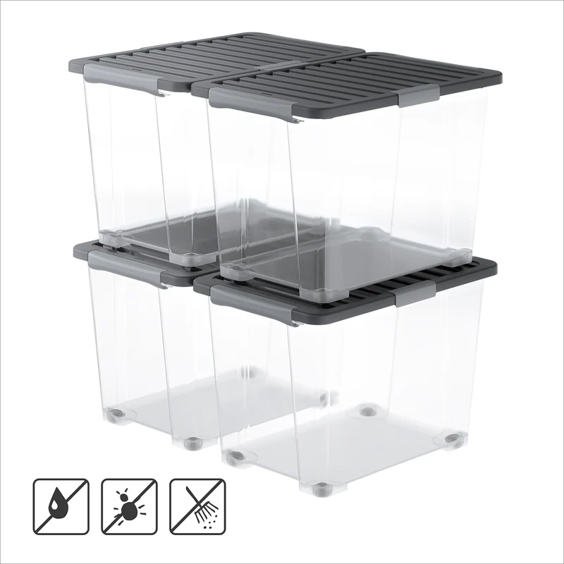 Set Boxen mit Deckel 65 l, 4 tlg. CORE PRO