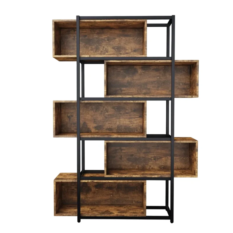 Industrielles Bücherregal mit 5 Etagen, 176 x 121 x 35 cm