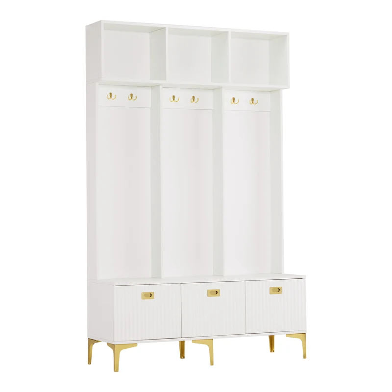 Garderoben-Set mit Bank, Haken & Stauraum