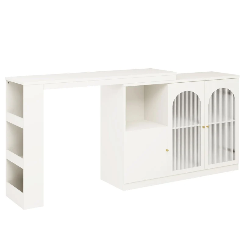 Um 360° drehbarer Bartisch, multifunktionaler Ess- und Barschrank
