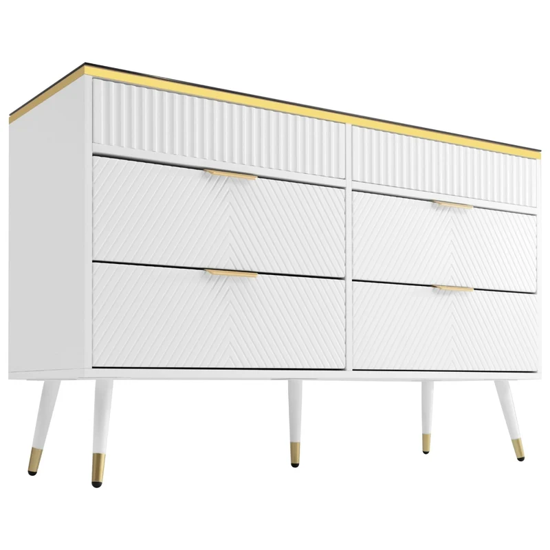 Kommode aus Bernstein Glas mit 6 Schubladen und Facheinteilung, 120 x 40 x 76 cm