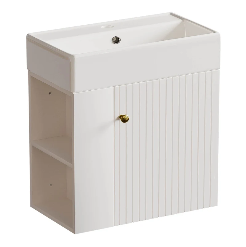Yorbay hängender Waschtischunterschrank 55 cm mit Waschbecken