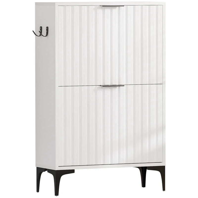 Yorbay Schuhschrank mit 2 Klappen für bis zu 12 Paar Schuhe, 94 x 60 x 23,5 cm