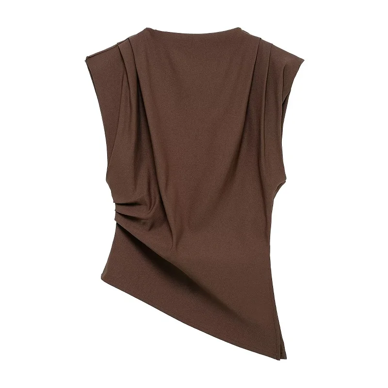 Elara Asymmetrisches Damen Top mit Drapierung