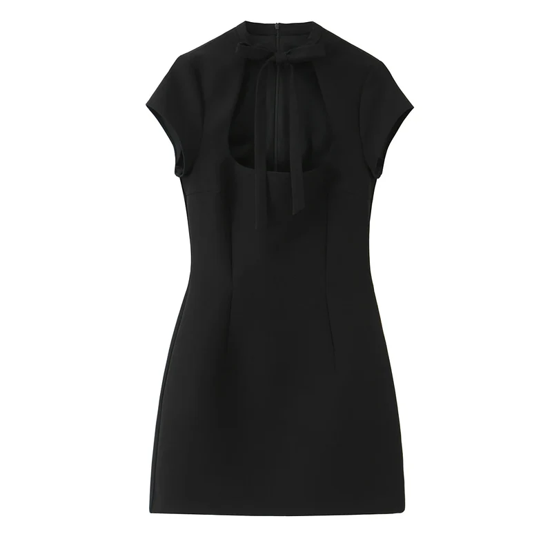 Vivienne Damen Minikleid mit Punktmuster und Schnürdetail