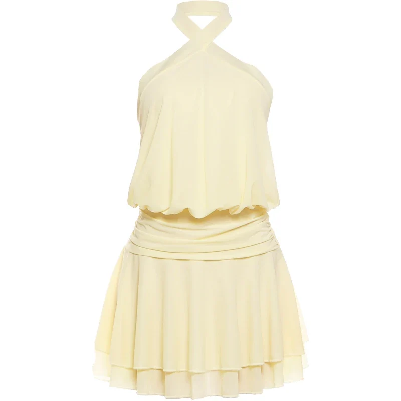Aurélia Damen Minikleid mit Halterneck und Raffdetails