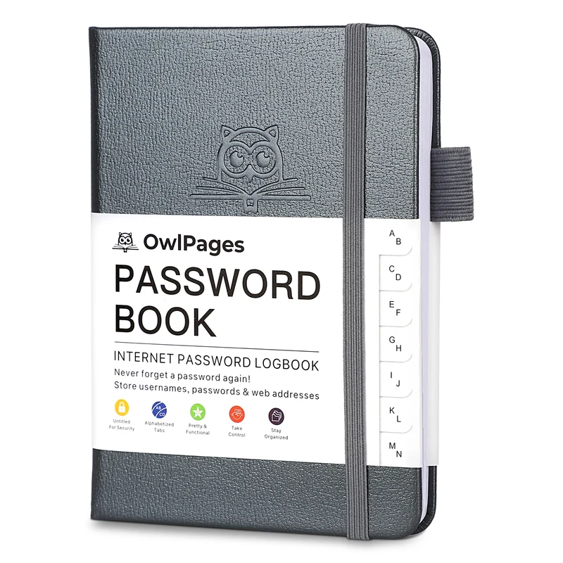Securelia Passwortbuch mit alphabetischen Registern und Hardcover