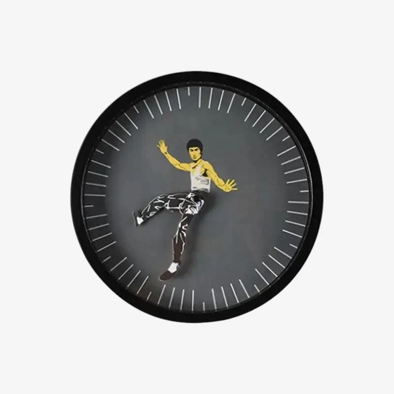 ZenStrike Wanduhr – Rundes Design mit Kampfkunst-Motiv