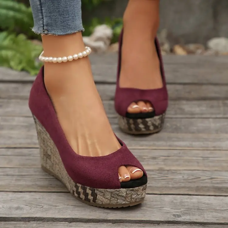 Velmira Damen Keilabsatz Sandalen mit Plateau