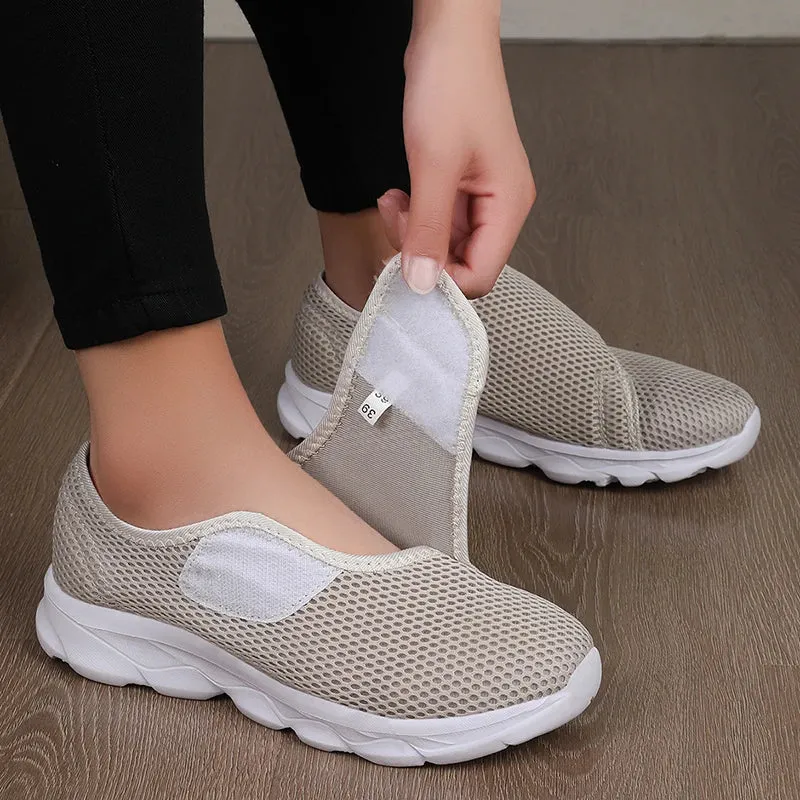 Velmira Damen Sneakers mit Klettverschluss – leichte Mesh Freizeitschuhe