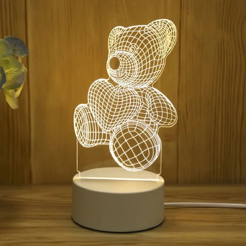 Lumio Bärenlampe – 3D-Acryl-LED-Nachtlicht mit USB-Anschluss