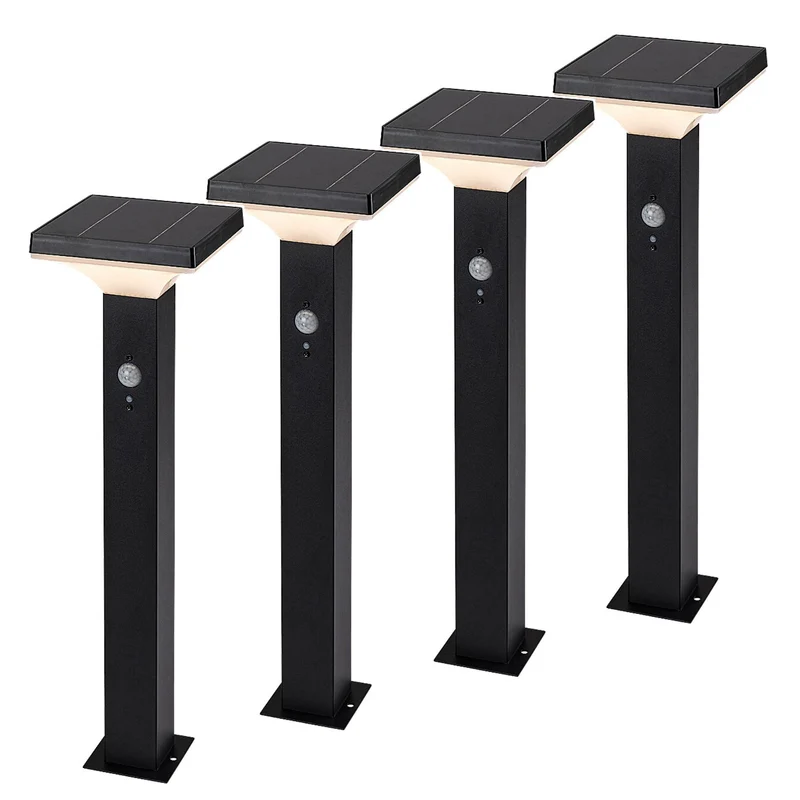 Rabalux-Lampe, für den Außenbereich, solarbetrieben, Stehlampe, LED 4 W, IP44, schwarz, Geleen, 4 Stück