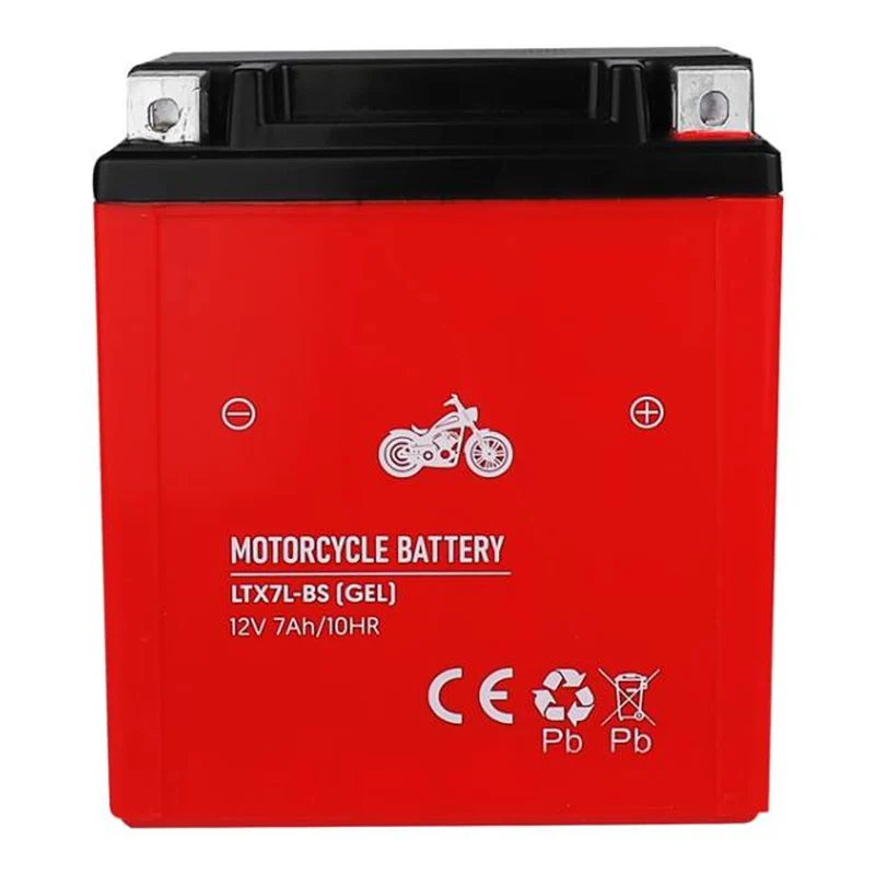 Gel-Batterie Lamex, Motorrad, 12V, 7Ah, LTX7L-BS rot