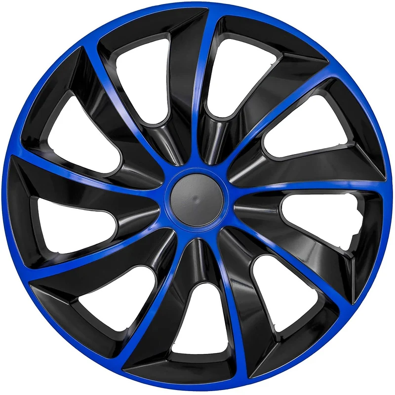 Quad Radzierblende 14" 4 x Universal Radkappen Auto KFZ Fahrzeug 4er Set (Blau/Schwarz, 14")