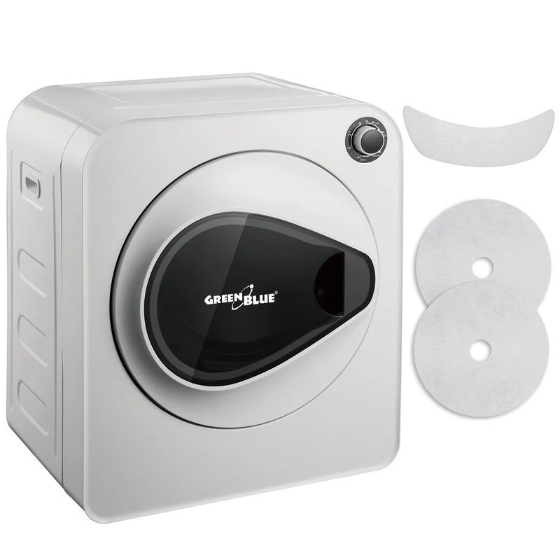 GreenBlue elektrischer Wäschetrockner, 3kg Beladung, GB405 + GreenBlue Wäschetrockner-Filterset GB483 , 1x Eingang, 2x Ausgang, (passend für GB405, GB410, GB415)
