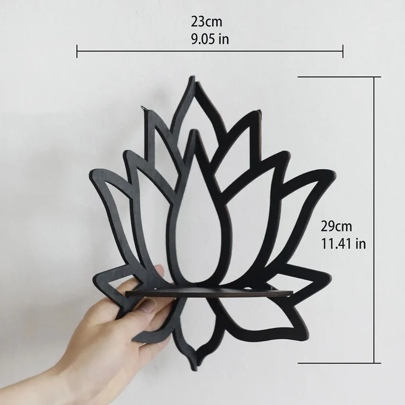 Lotus wandregal für Wandmontage aus Holz