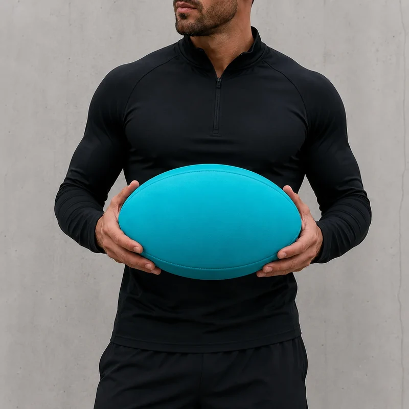 Rugbyball Größe 5 Rugby Ball PVC Trainingsball Blau Gelb Sportball 380g