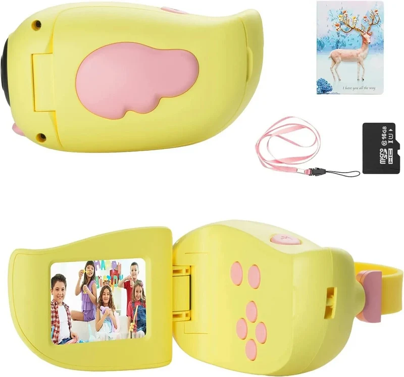 Kinderkamera mit Spielen – Digitalkamera Full HD, 2 Zoll Display, Foto- & Videokamera für Kinder mit Silikonhülle