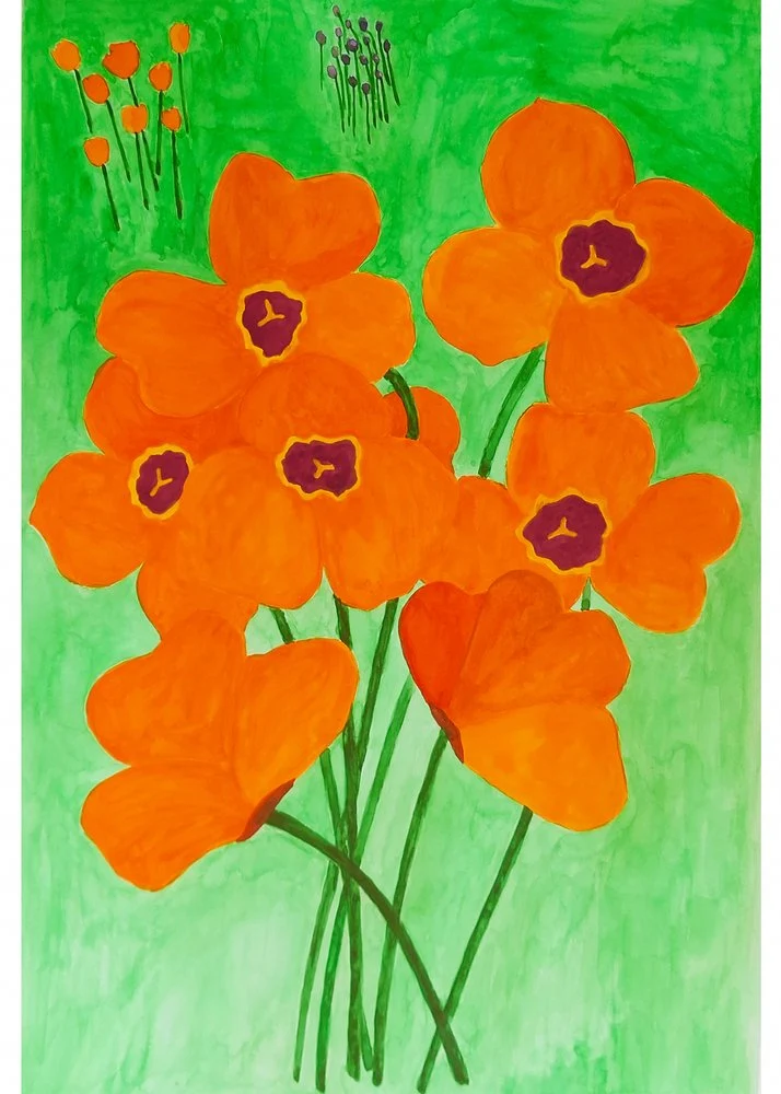 Cheerful Orange Poppies