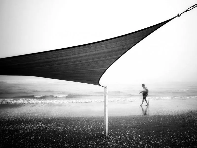 Misty Beach Walk