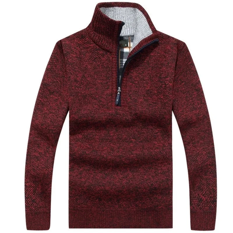 Rovelin Strickpullover mit halbem Reißverschluss und schmaler Passform