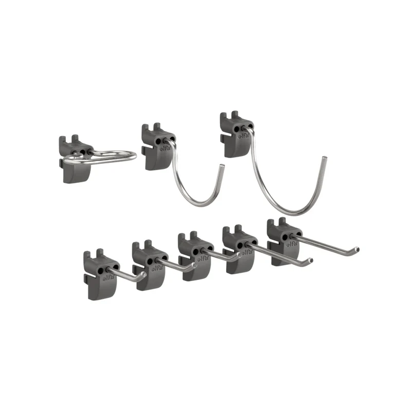 Pegboard haken set matgrijs - Garage+ by Elfa