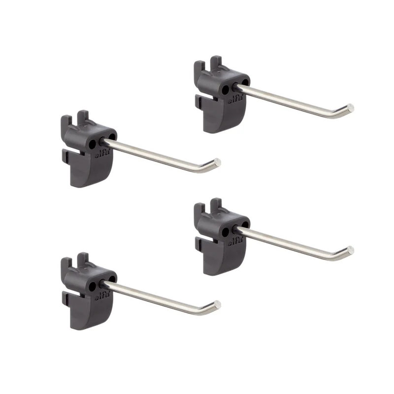 Lange rechte haak voor pegboard set van 4 grijs - Garage+ by Elfa