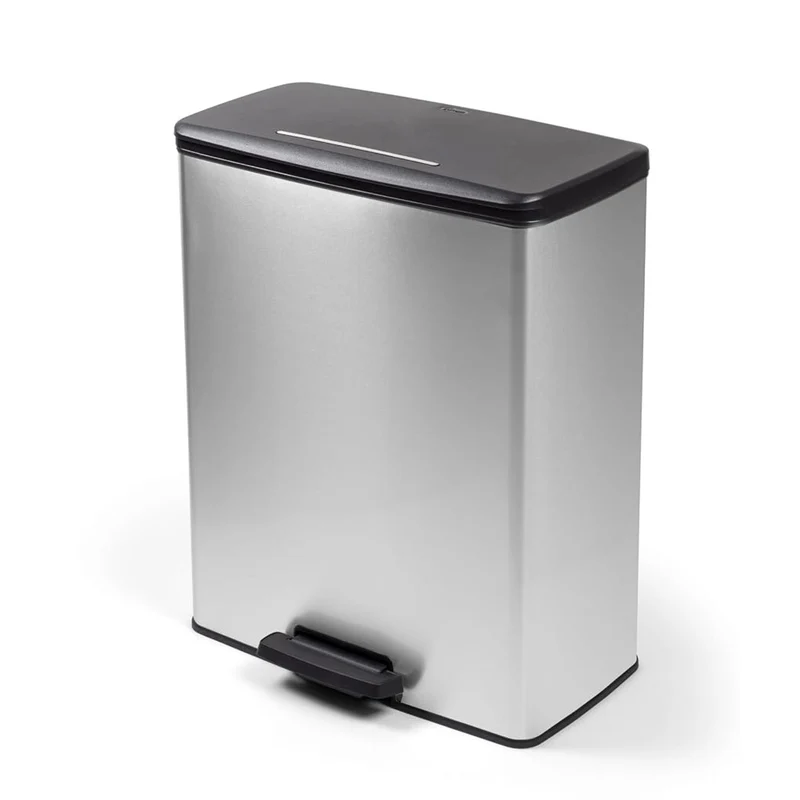 Curver-Treteimer, 2 Behälter à 26 l, metallisiert, silberfarben, 251002