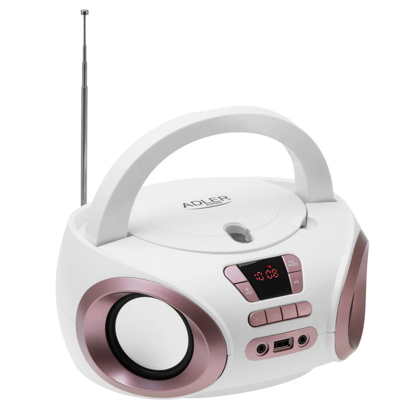 Boombox-Radio mit CD- und MP3-Player, USB, UKW-Radio, AUX-Anschluss, Kopfhöreranschluss, Adler, AD 1181