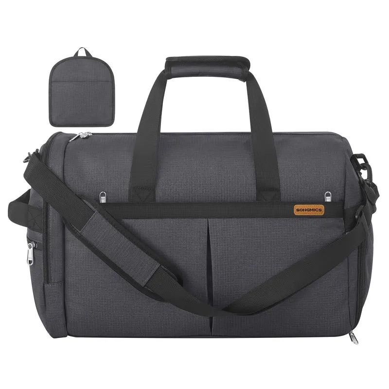 Sac de voyage pliable en polyester avec compartiments chaussures et humide