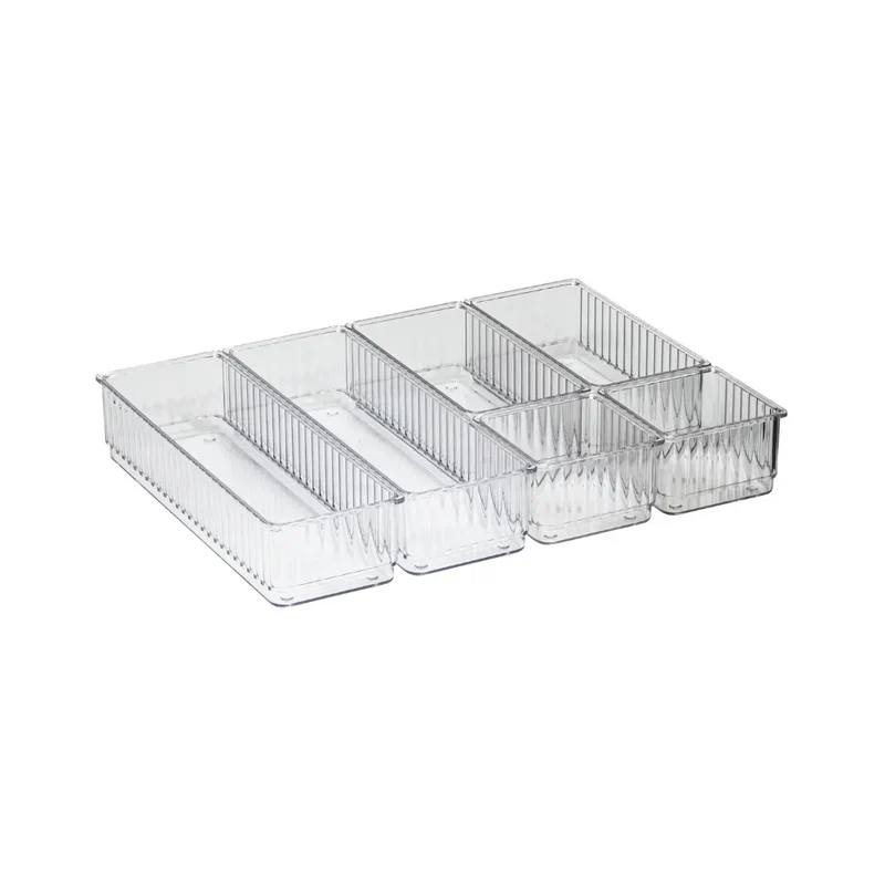 Transparante ladebakjes 6-delige set ribbelpatroon Five®