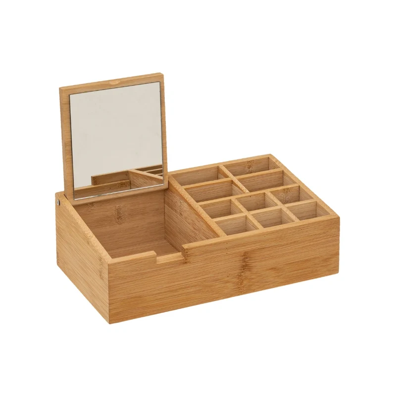 Bamboe make-up display 10 compartimenten en spiegel Five®