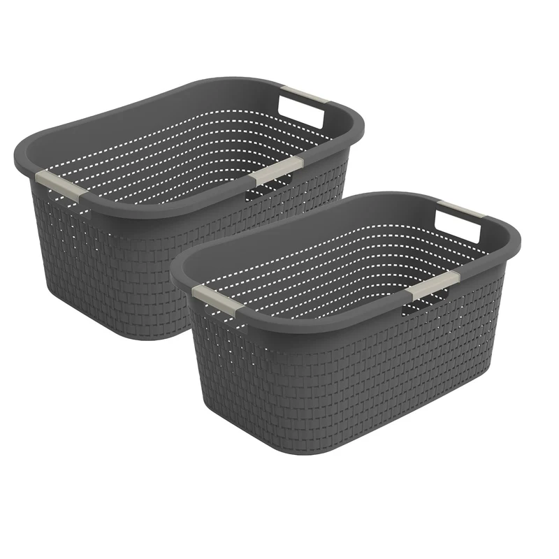 2er Set Country Wäschekorb 40l 2tlg.