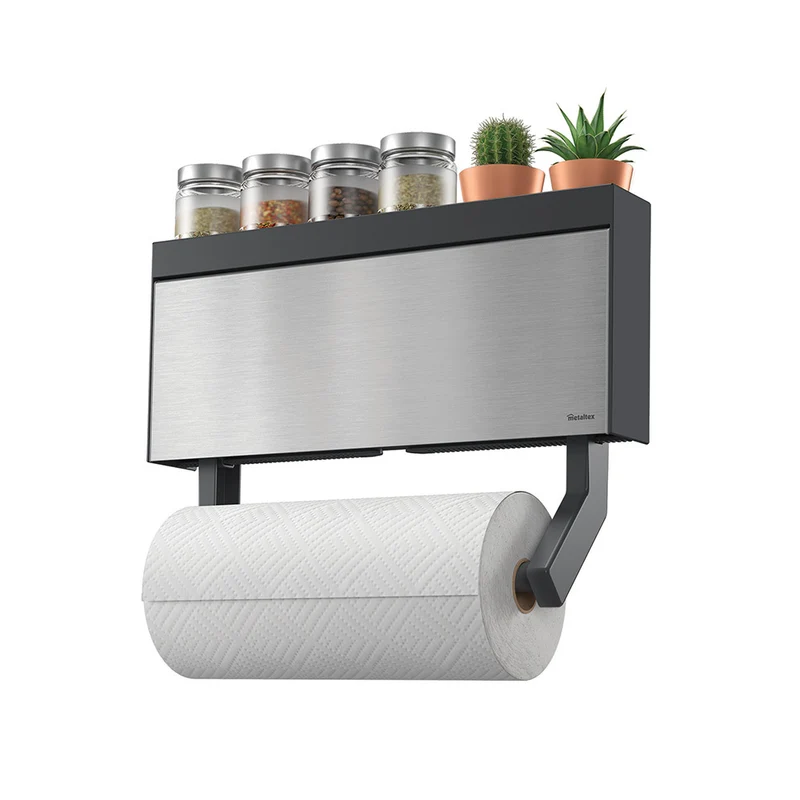 Küchenrollen- und Folienhalter mit Schneidehilfe Metaltex
