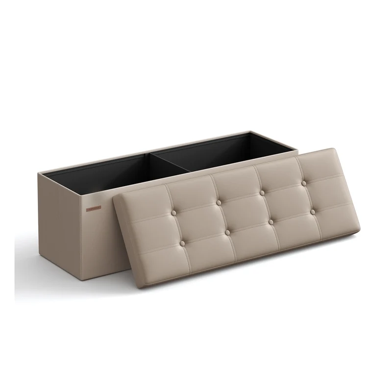 Sitzhocker mit Stauraum und Kunstlederbezug