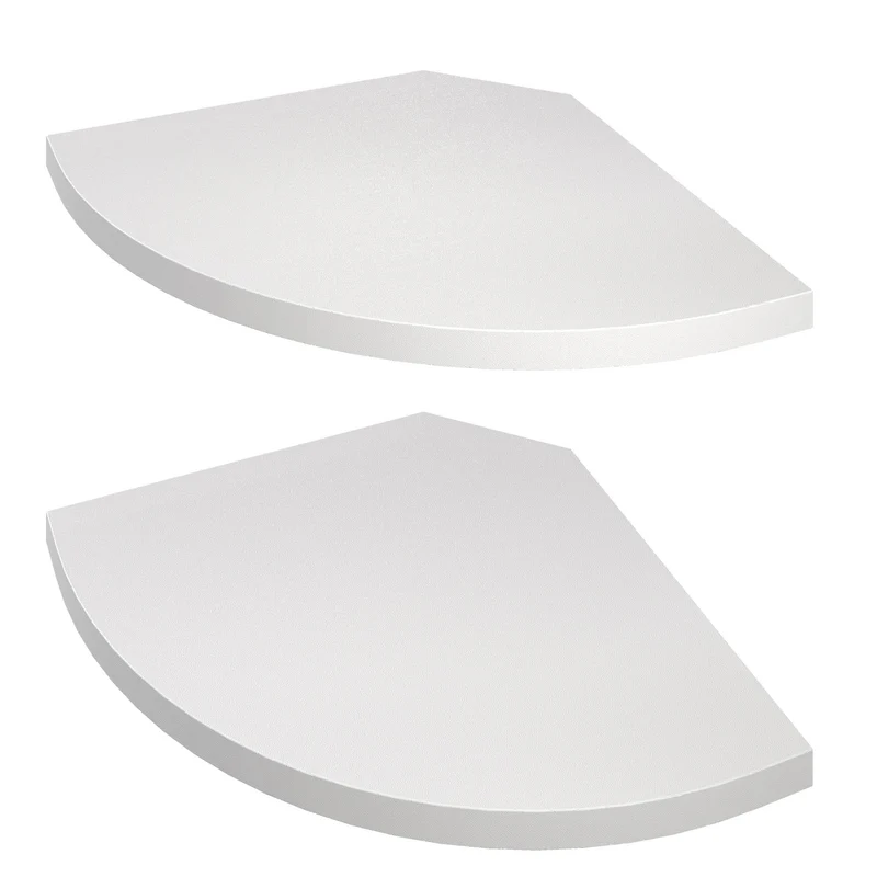 2er Set Eckregal, Fächerförmiges Schweberegal für Schlafzimmer, 20 x 20 x 1