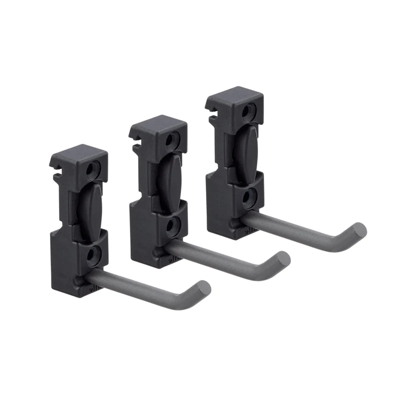 Haak voor opbergrail set van 3 matgrijs - Garage+ by Elfa